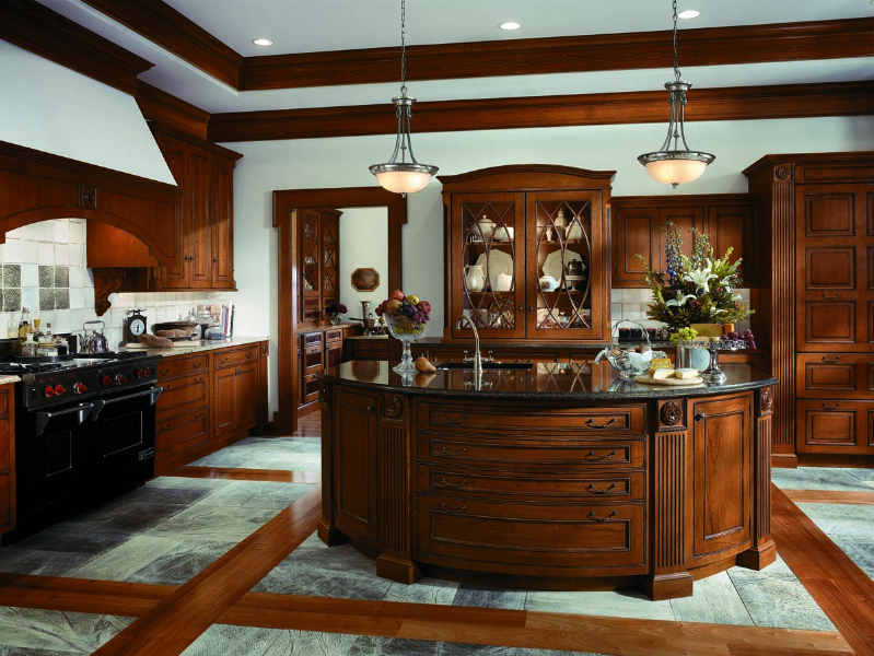 Tile and wood flooring used in kitchen renovation